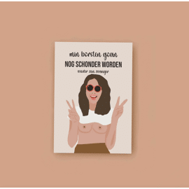 Postkaart Min borsten - zwanger / Atelier Moomade